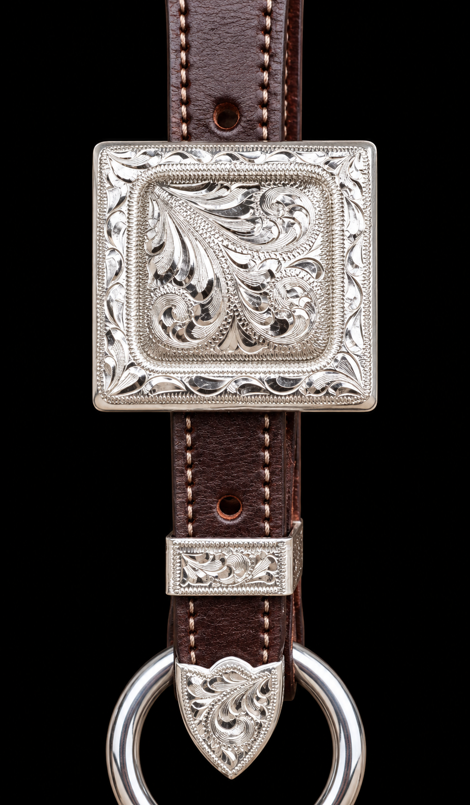 Fairytail Leather Co Brown Halter with Full Silver