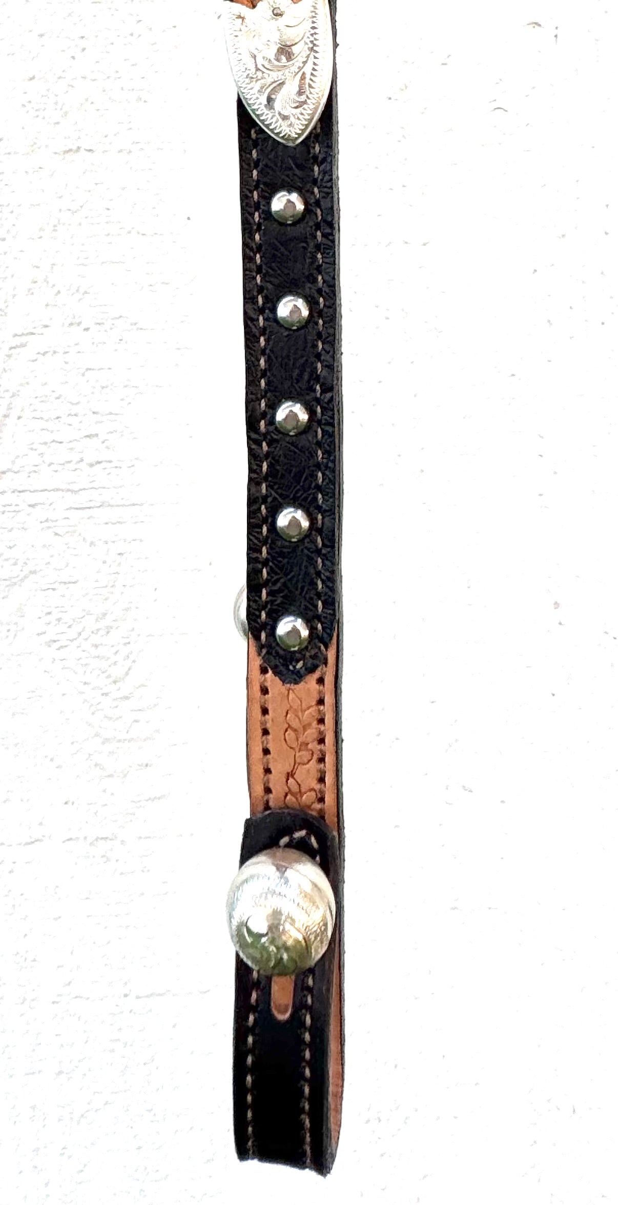 Fairytail Leather Co Natural and Black Two-Tone Headstall