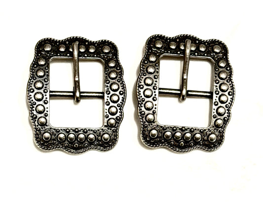 Antique Silver with Dots Buckles, 3/4”