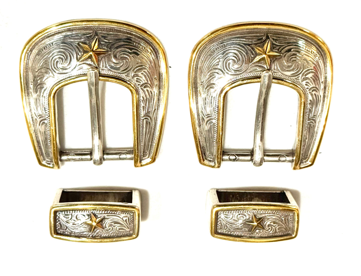 Silver and Gold Star Buckles, 1”