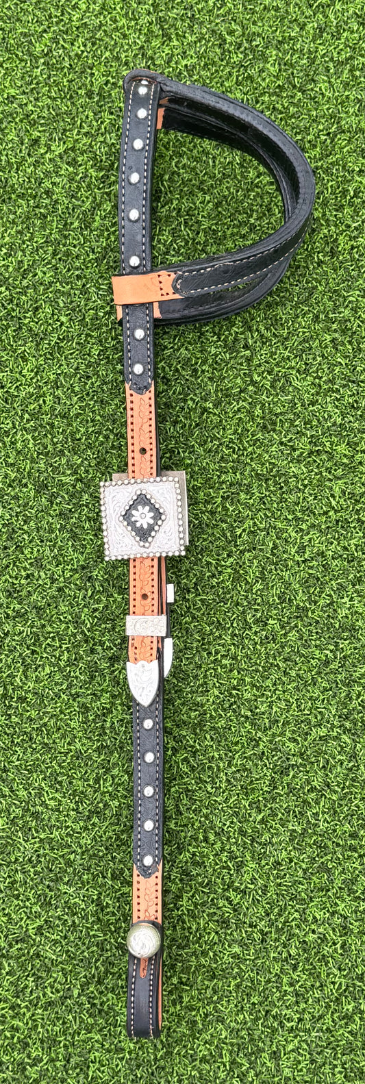 Fairytail Leather Co Natural and Black Two-Tone Headstall