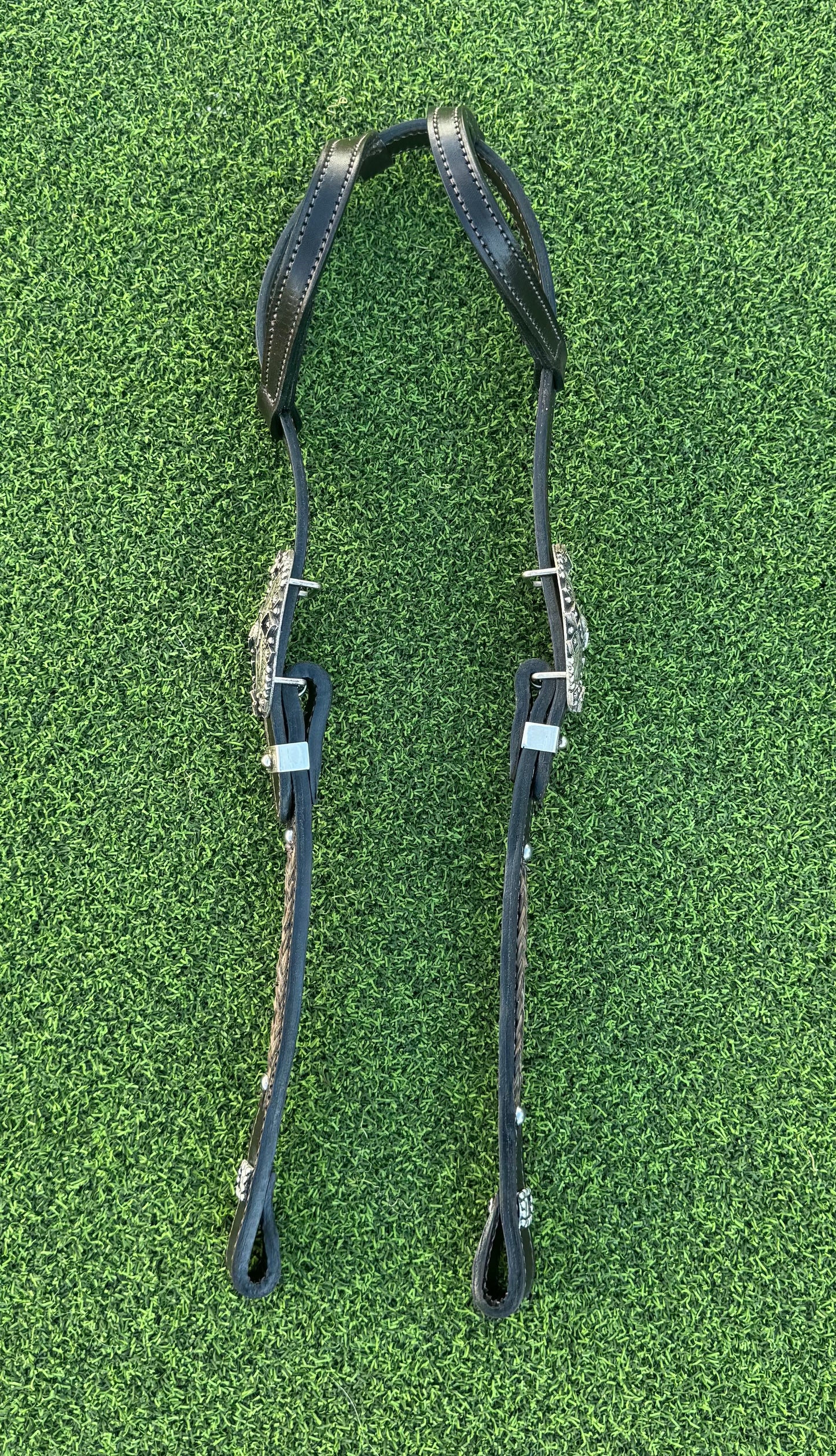 Fairytail Leather Co Horsehair Headstall, Sterling Silver