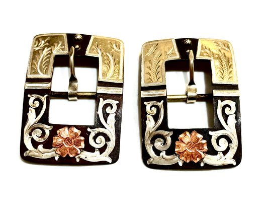 Iron, Copper and Silver Buckles, 1”