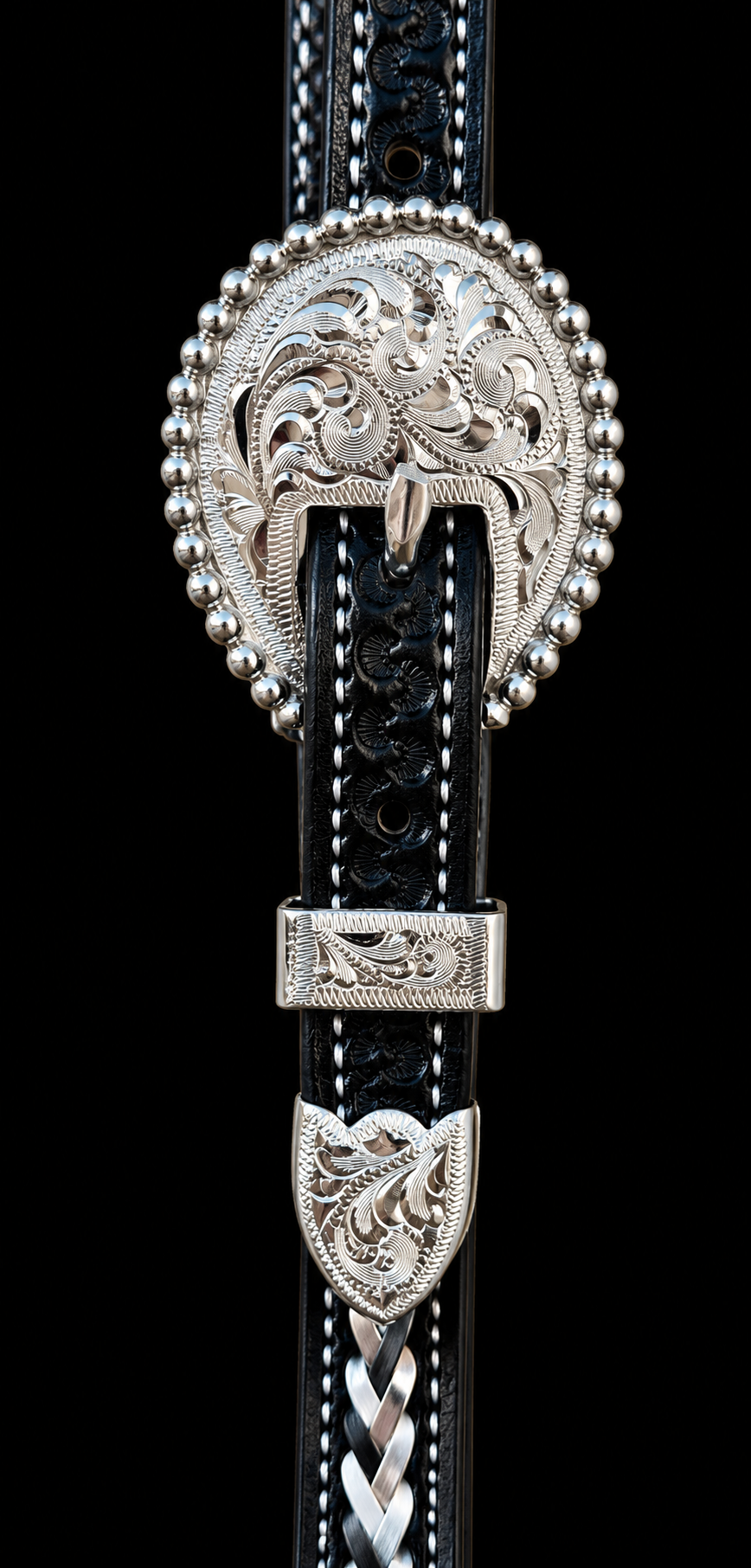 Fairytail Leather Co Black Kangaroo Lace Headstall