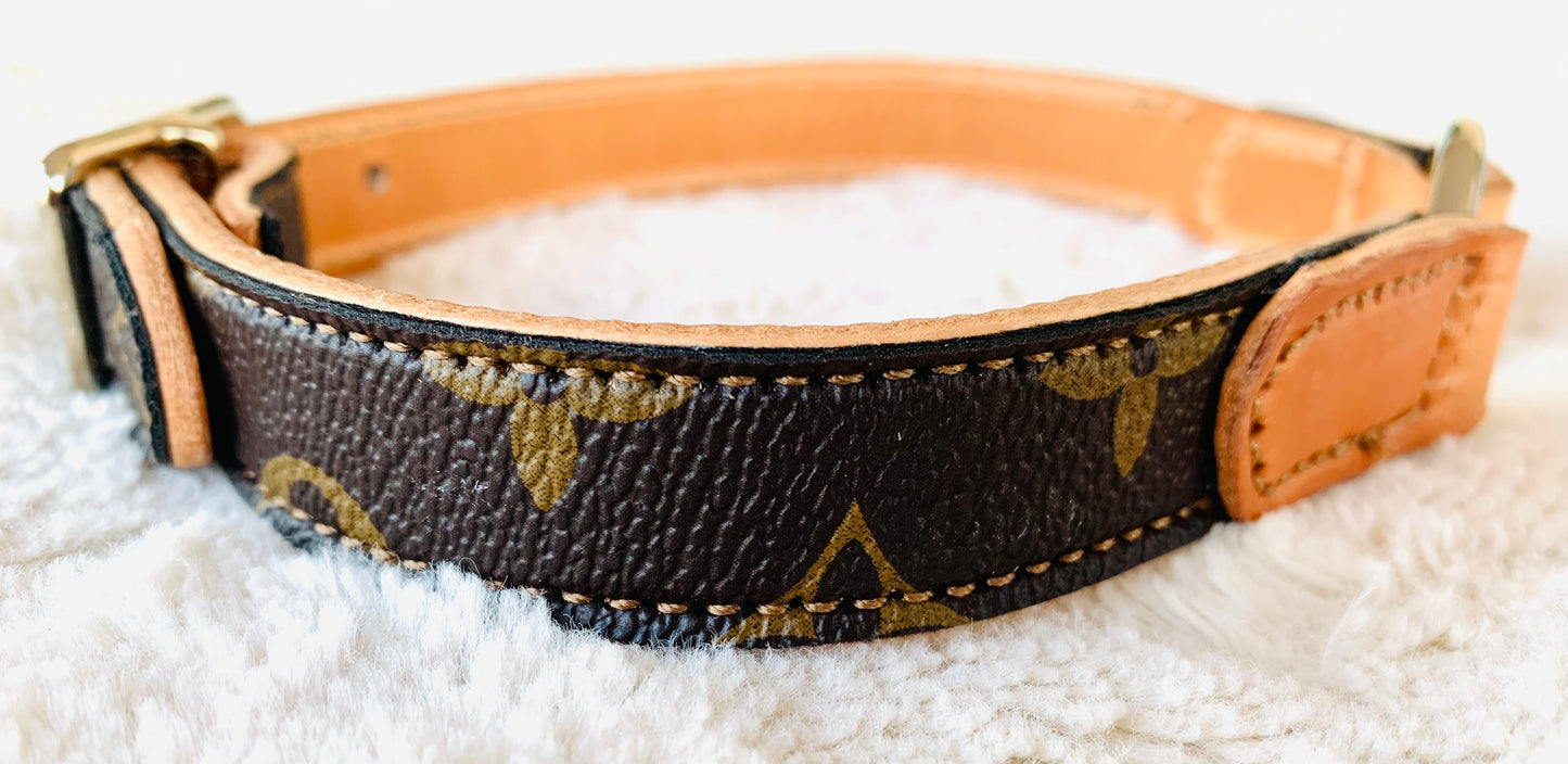 Fairytail Leather Co Brown and Tan Designer Dog Collar