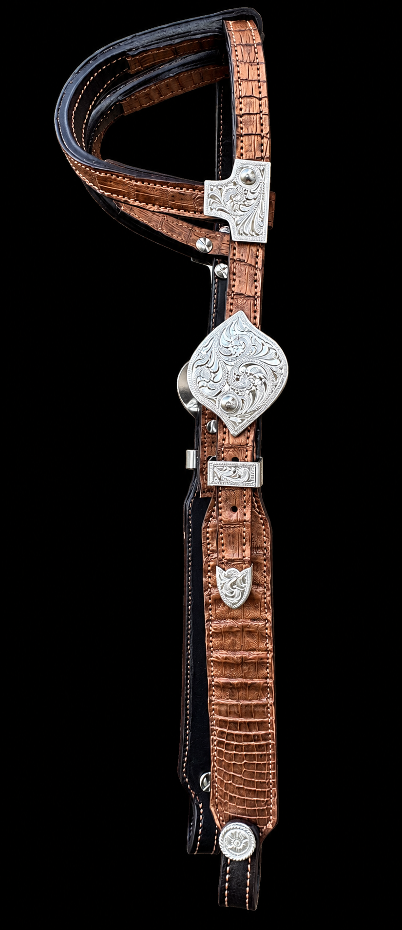 Fairytail Leather Gold Caiman Headstall