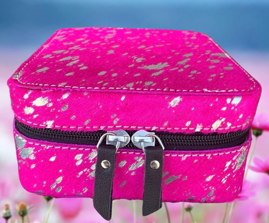 Pink Acid Wash Travel Jewelry Box