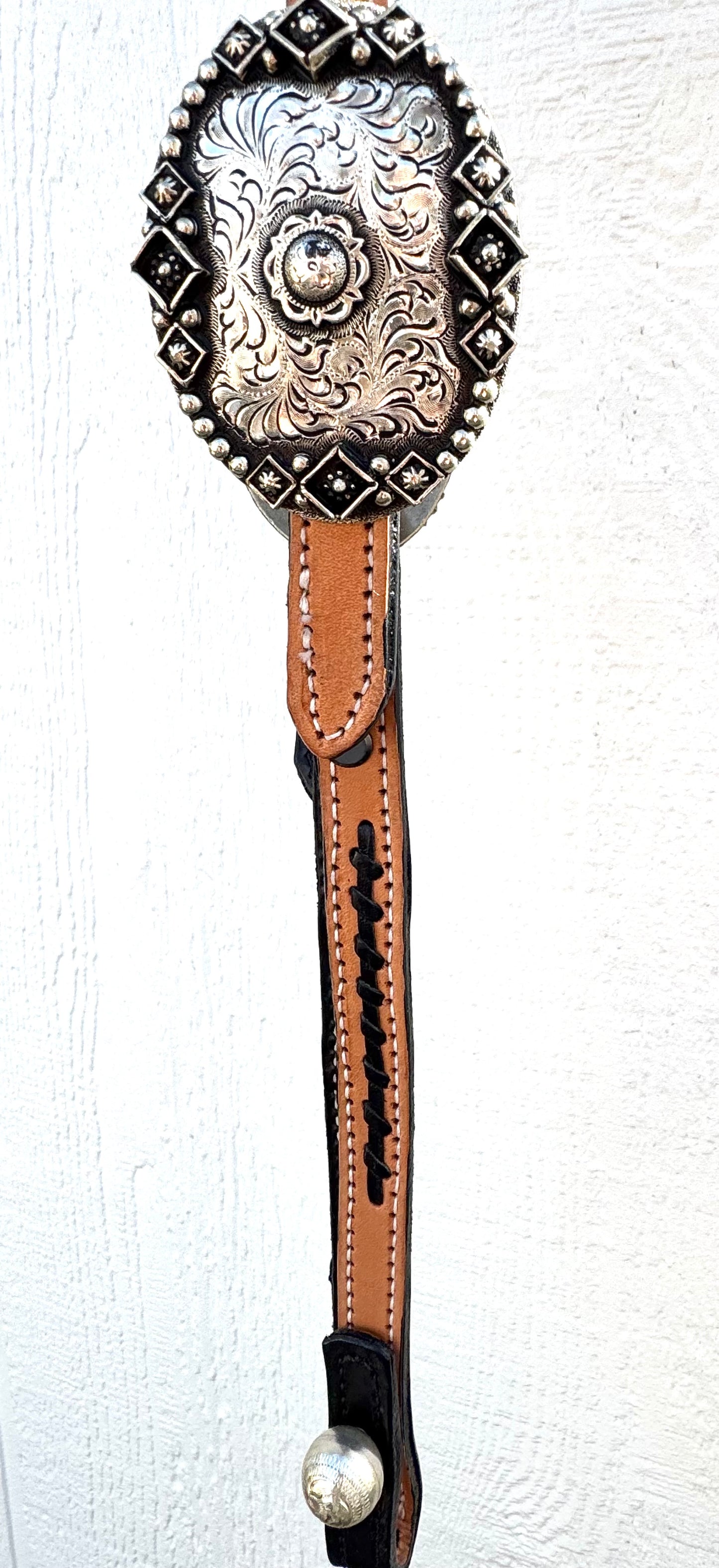 Fairytail Leather Co Natural and Black Two-Tone Headstall