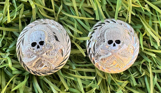 German Silver Skull Conchos, 5/8”