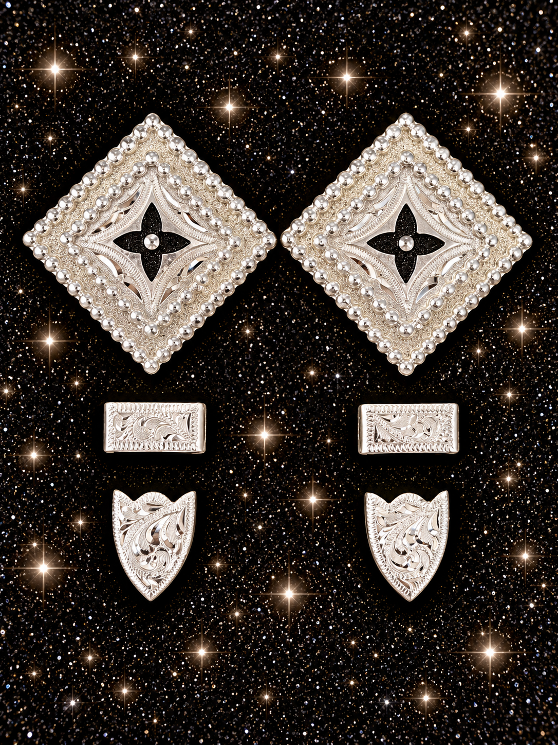 German Silver & Black Buckles, 5/8”