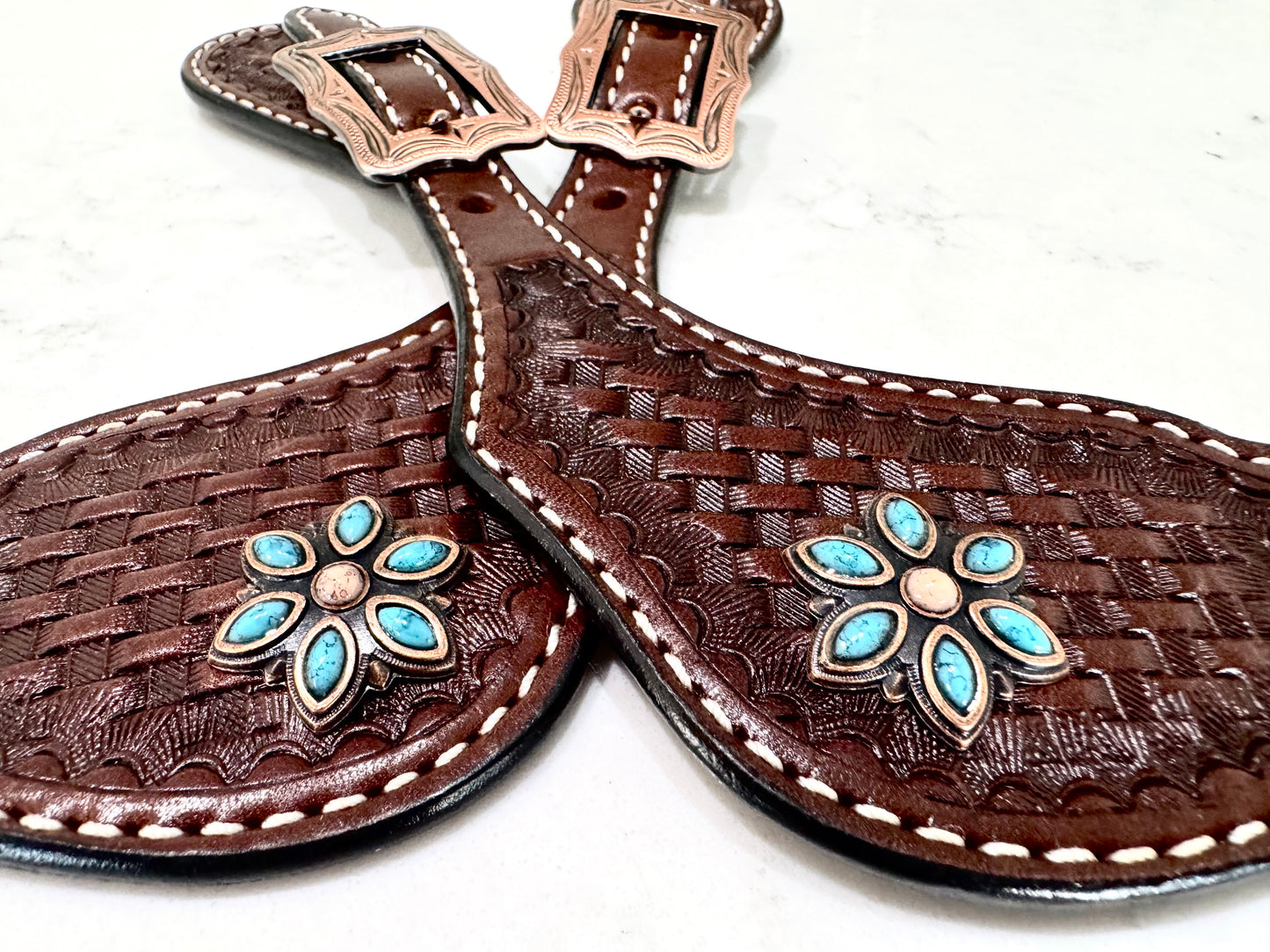 Ladies Baskeweave Western Spur Straps