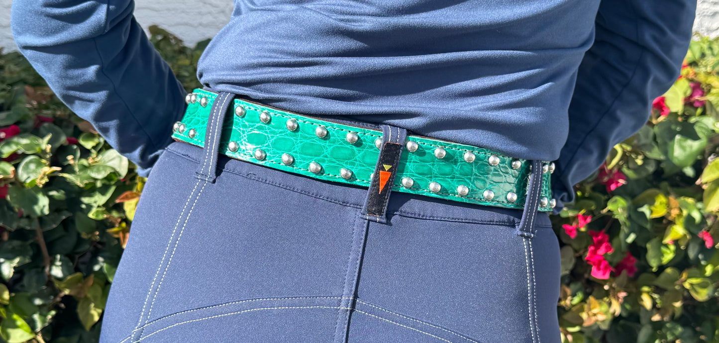 Fairytail Leather Jade Crocodile Western Belt