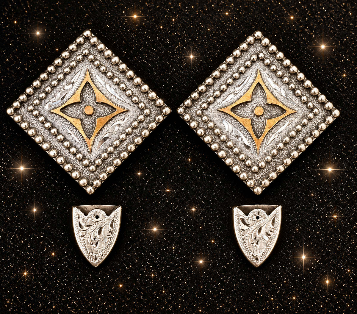 Silver Overlay Designer Buckles, 3/4”