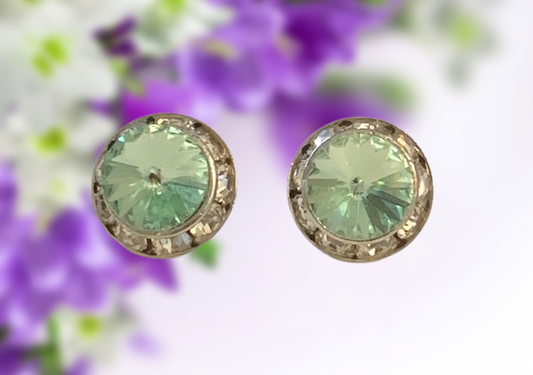 Austrian Crystal Light Peridot Stud Earrings