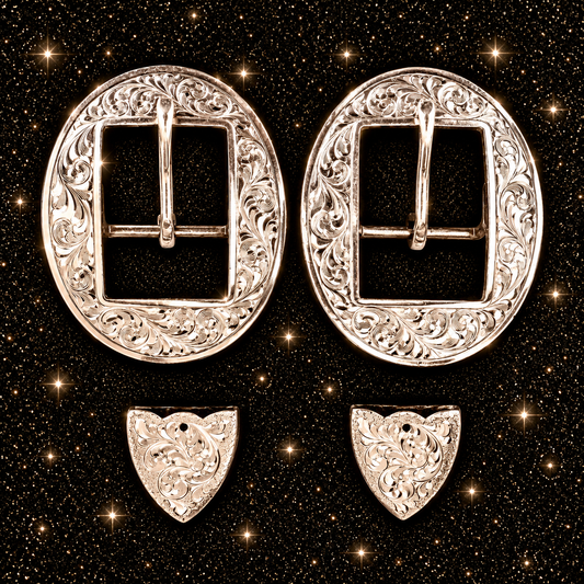 Silver Overlay Oval Buckles, 1”