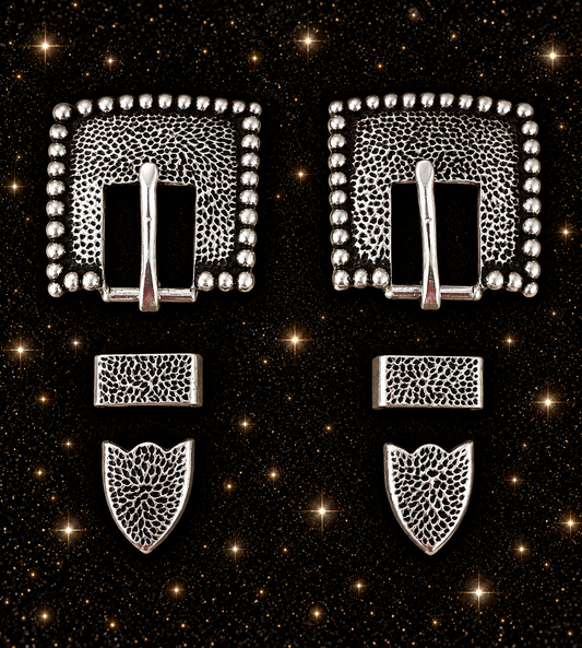 Antique Silver Hammered Buckles, 5/8”