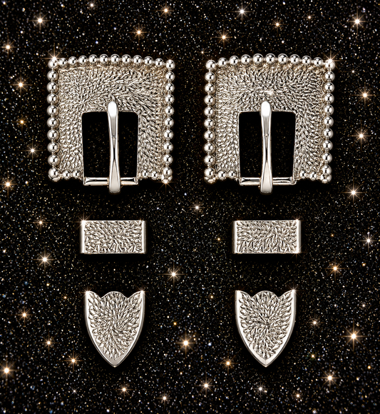 German Silver Hammered Buckles, 5/8”
