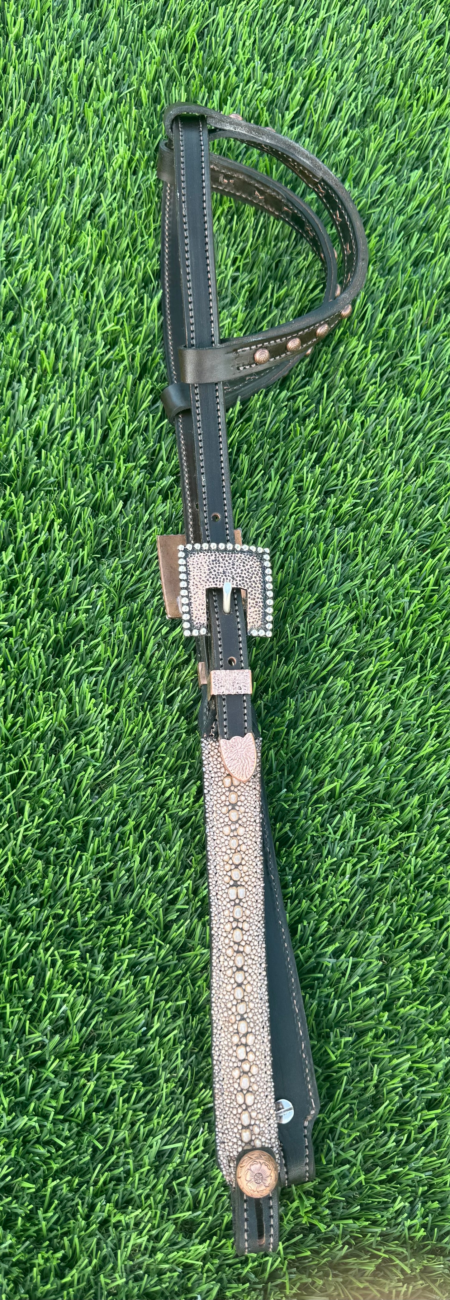 Fairytail Leather Co Brown Row Stingray Headstall