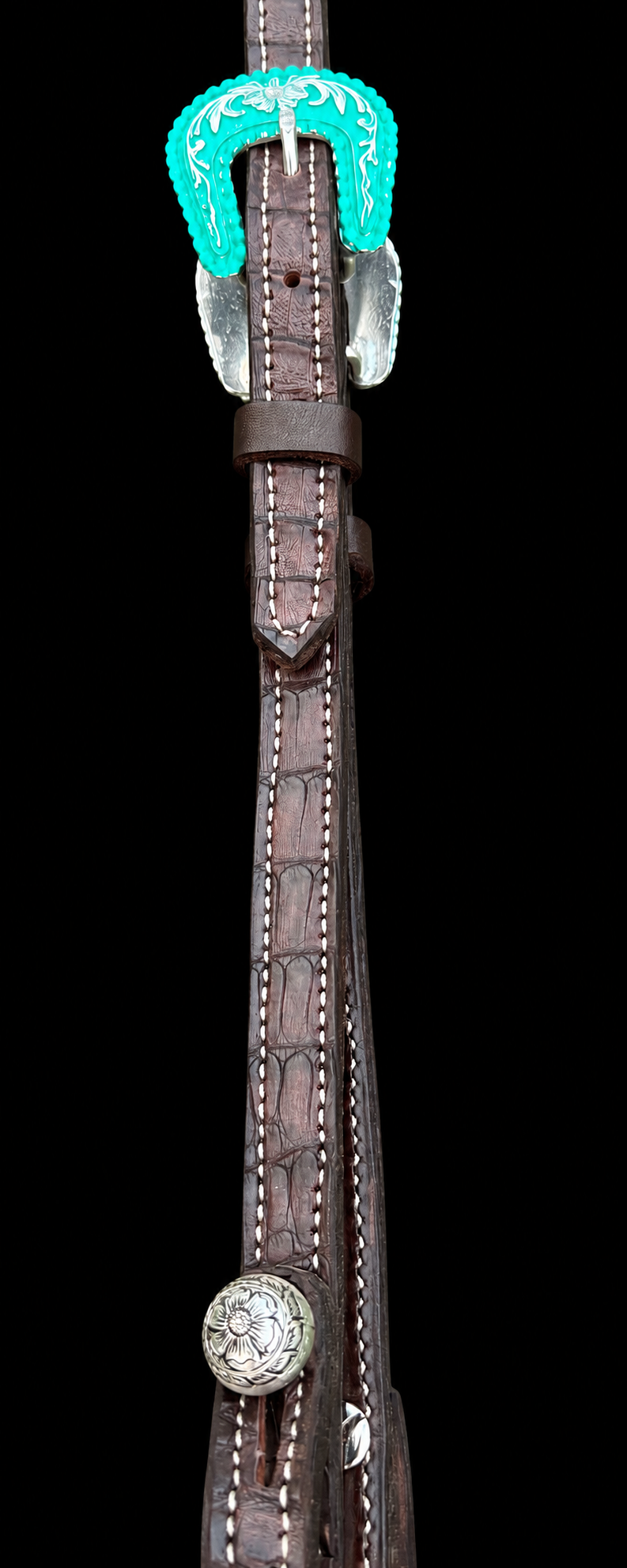 Fairytail Leather Chocolate Caiman Headstall