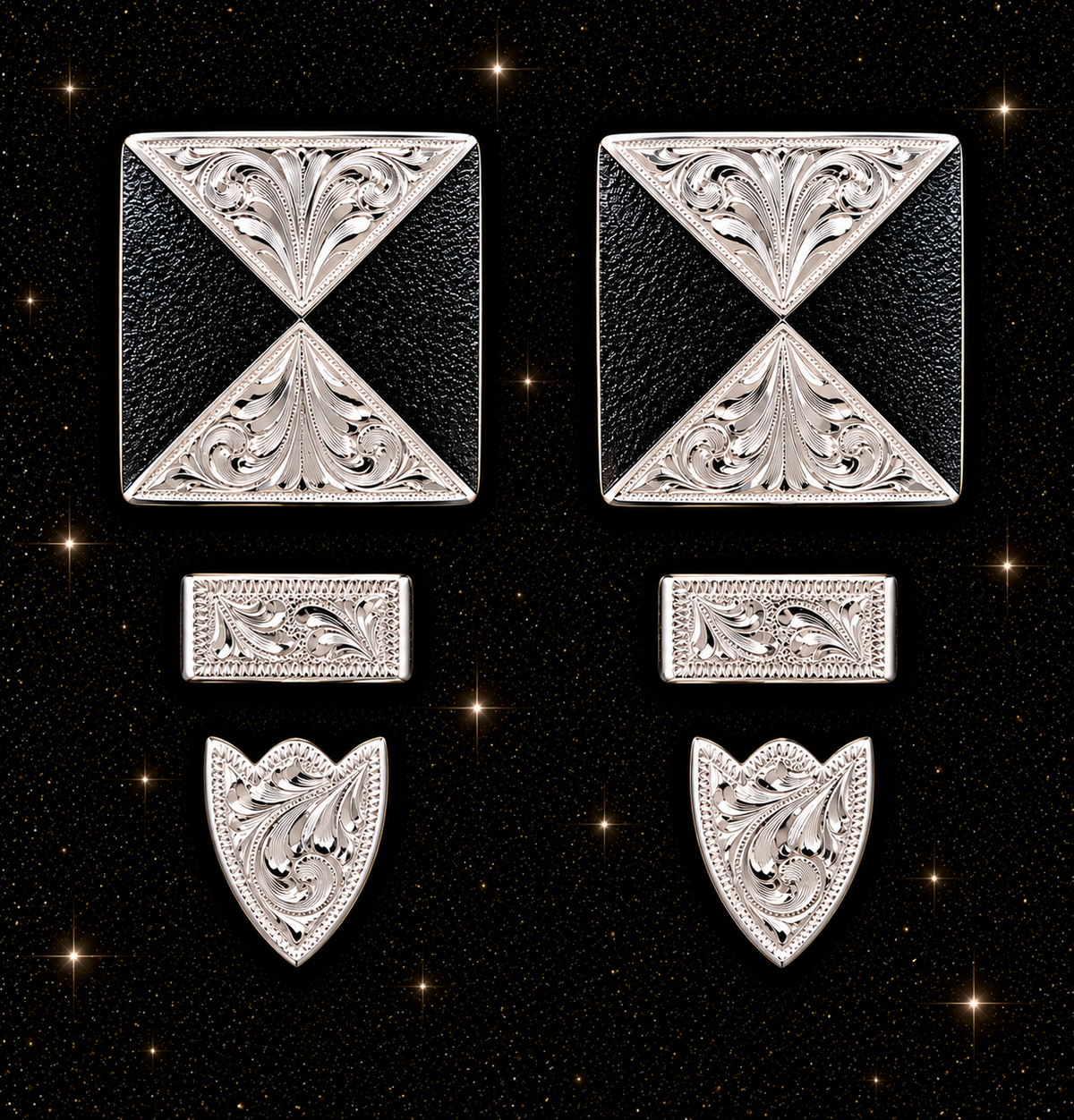 German Silver with Black Buckles, 5/8”