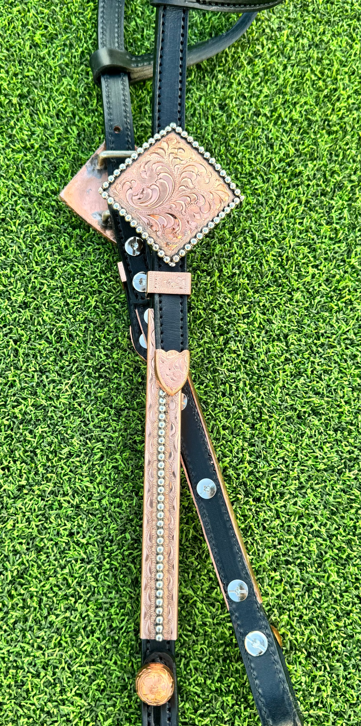 Fairytail Leather Black/Copper Headstall