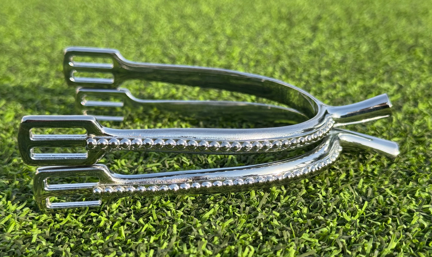 Ladies 1" Silver Dots Prince of Wales English Spurs