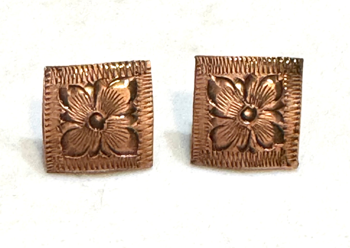 Antique Copper Conchos, 1/2” Square