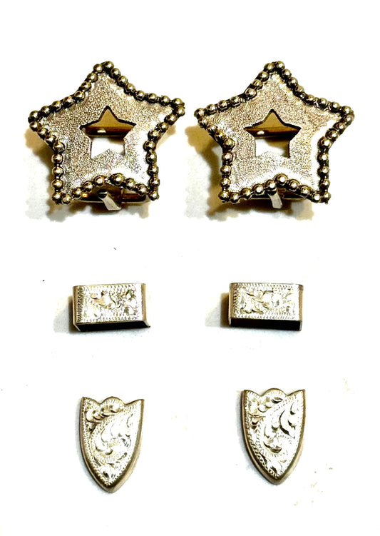 Silver Overlay Star Buckles, 5/8”