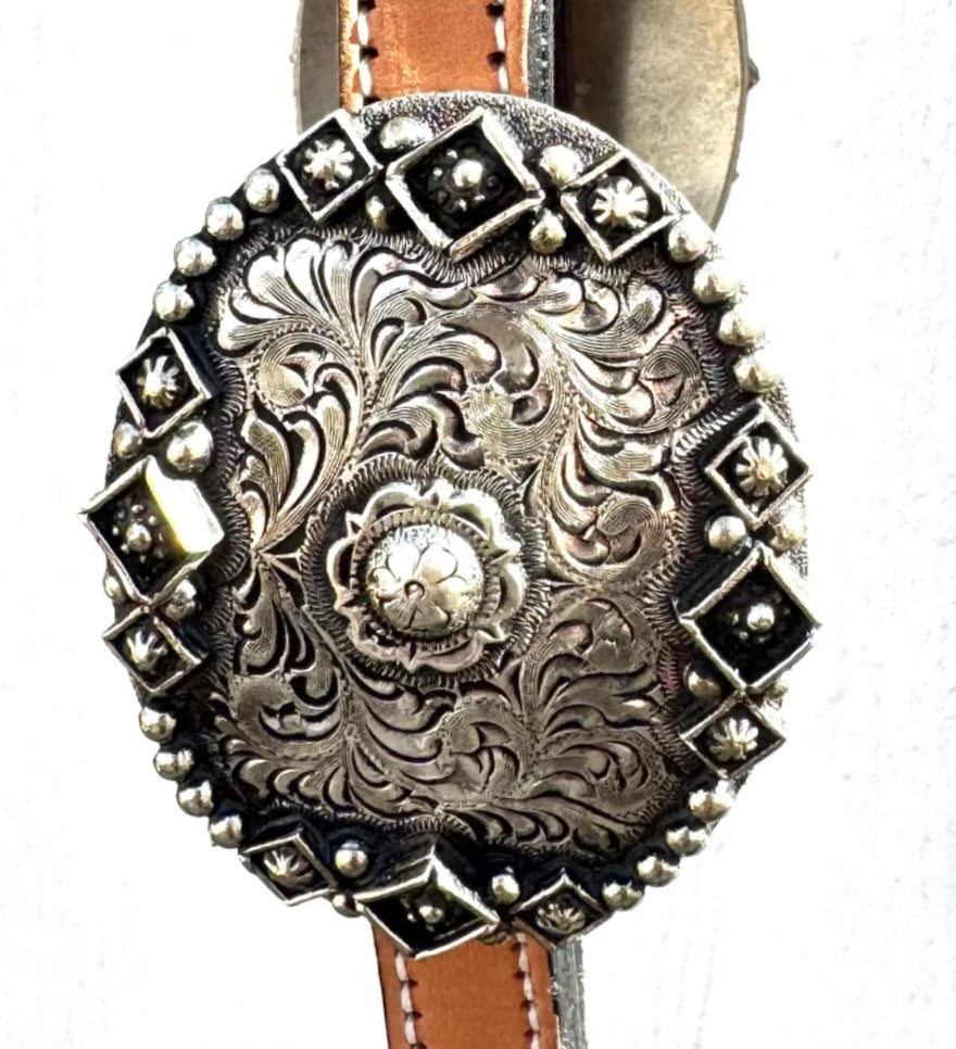 Silver Overlay Antique Buckles, 5/8”