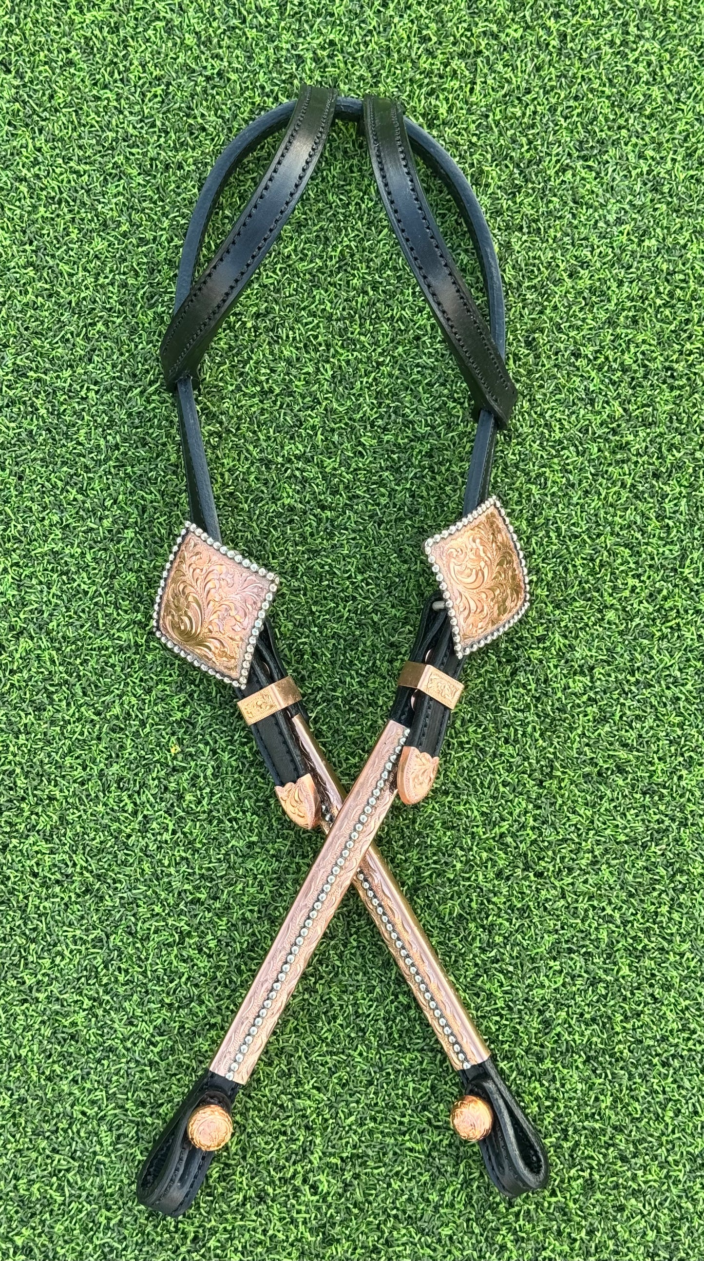 Fairytail Leather Black/Copper Headstall