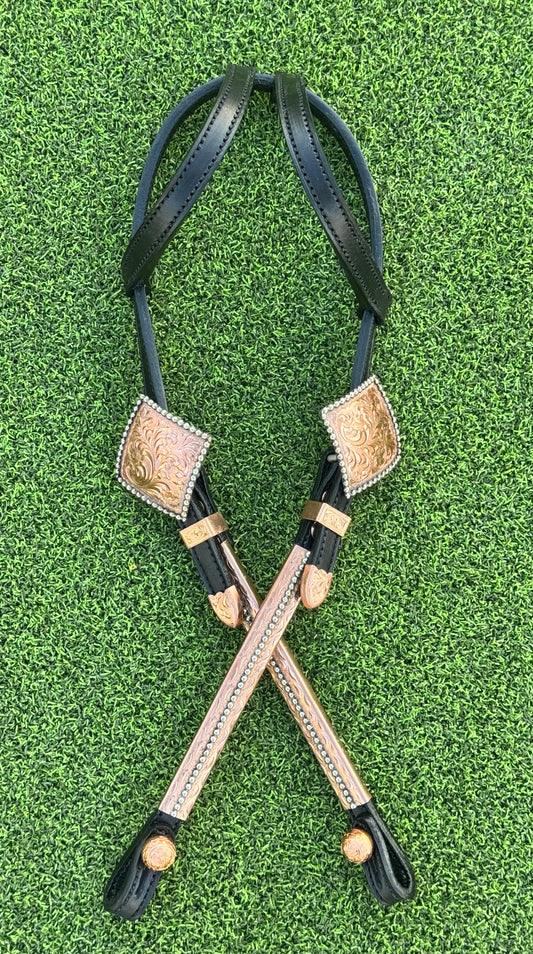 Fairytail Leather Black/Copper Headstall