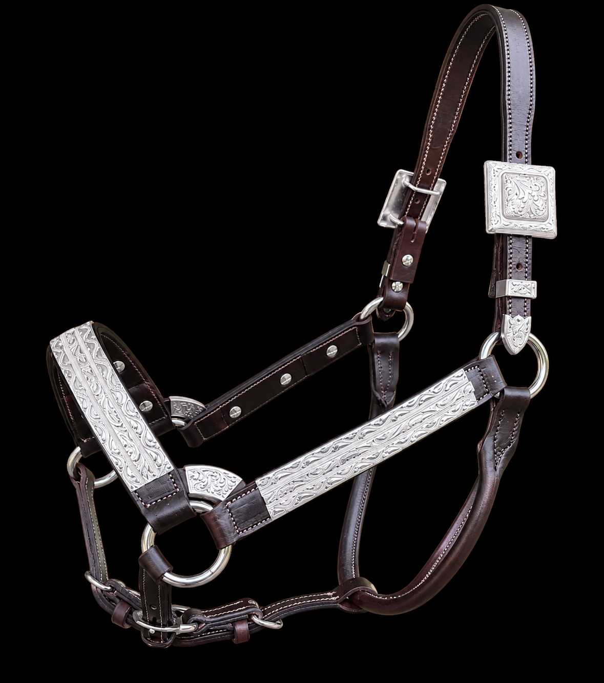 Fairytail Leather Co Brown Halter with Full Silver