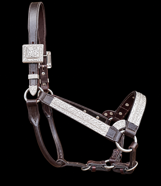 Fairytail Leather Co Brown Halter with Full Silver