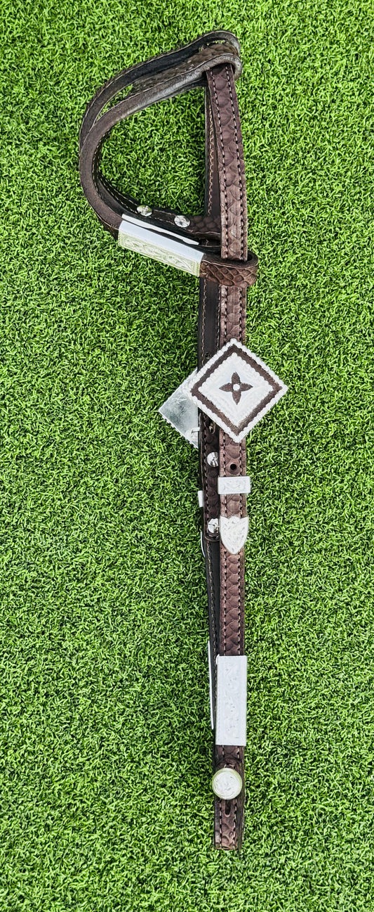 Fairytail Leather Co Brown Python Headstall