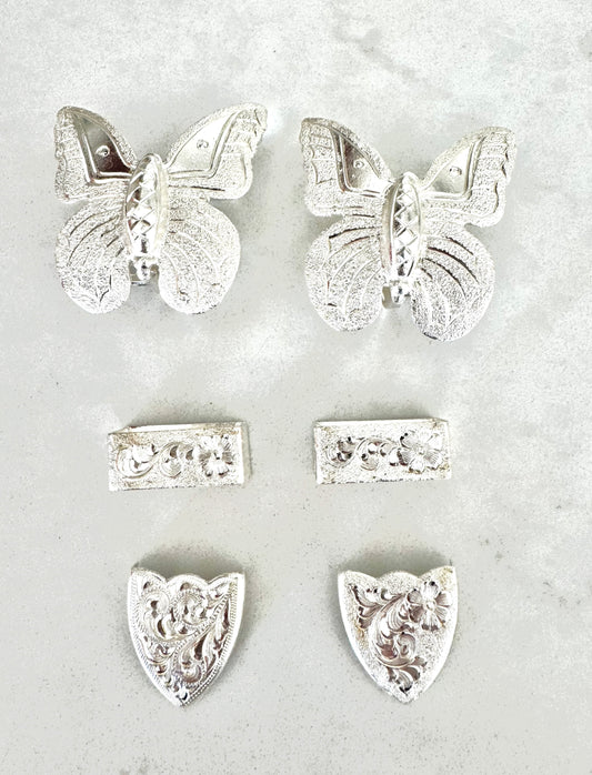 German Silver Butterfly Buckles, 1”