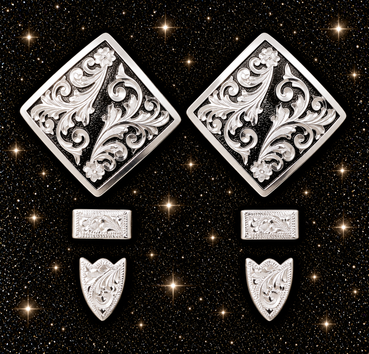 German Silver with Black Buckles, 5/8”