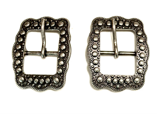 Antique Silver with Dots Buckles, 1”