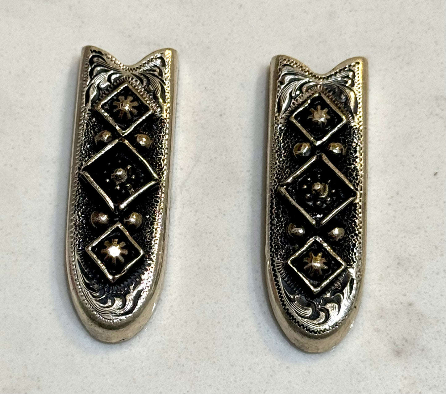 Silver Overlay Antique Buckles, 5/8”