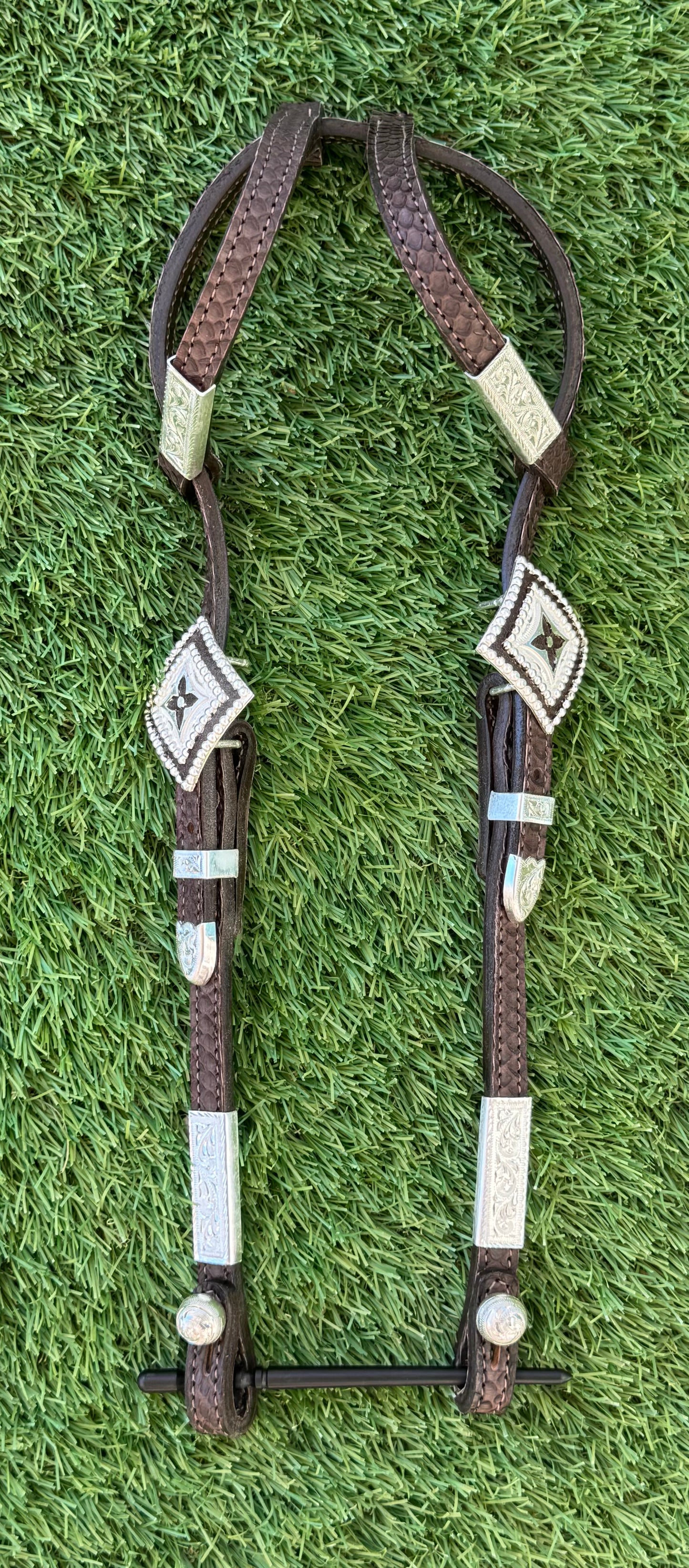 Fairytail Leather Co Brown Python Headstall