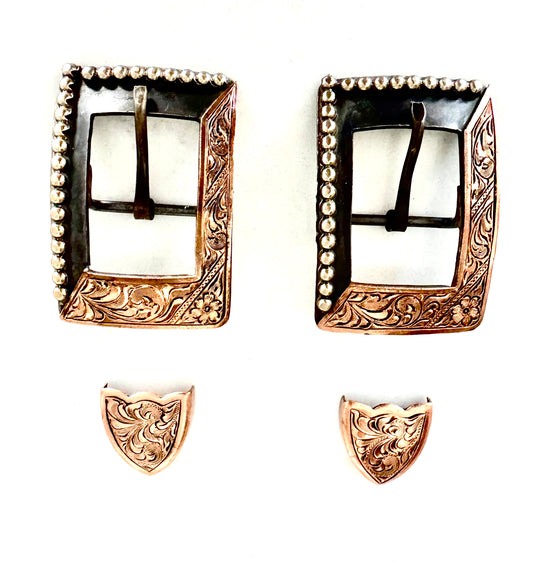 Iron, Copper and Silver Buckles, 1”