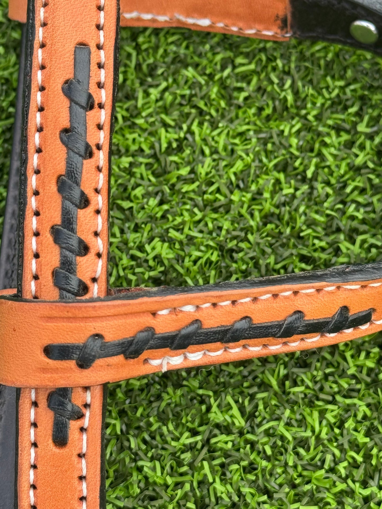 Fairytail Leather Co Natural and Black Two-Tone Headstall