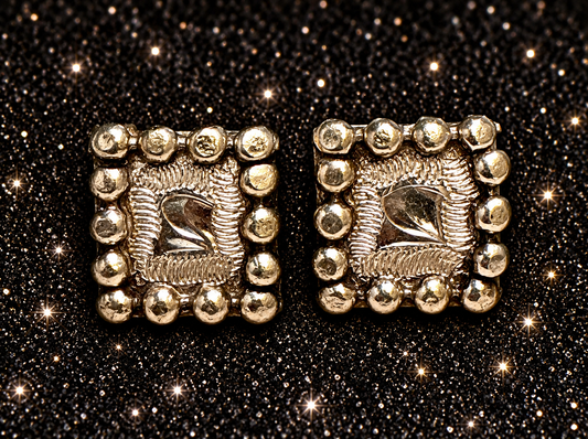 Silver Overlay Conchos with Dots, 1/2” Square