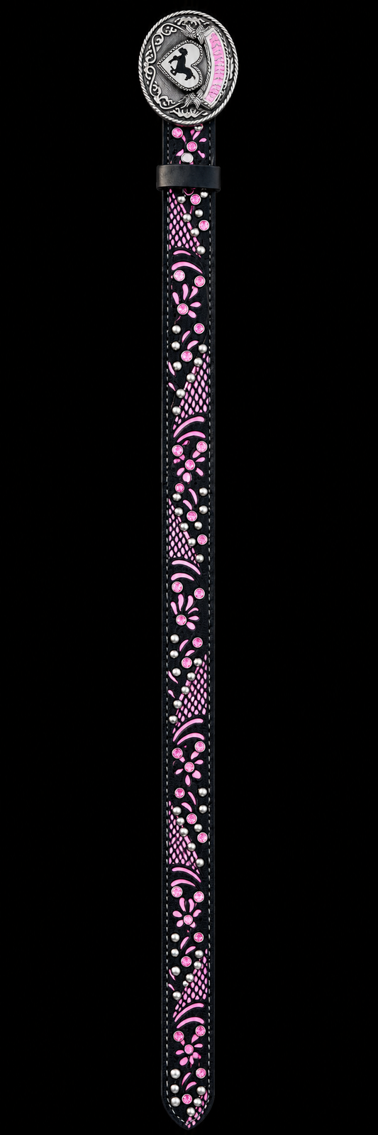 Fairytail Leather Pink and Black Embellished Belt
