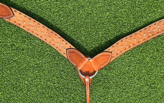 Rough-Out Ranchy Breastcollar Silver / Copper Dots