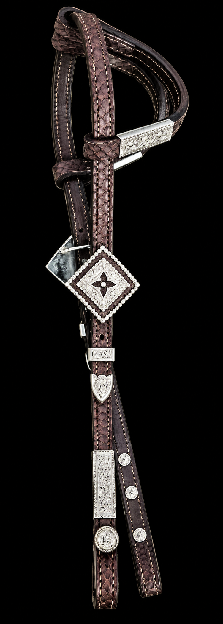 Fairytail Leather Co Brown Python Headstall