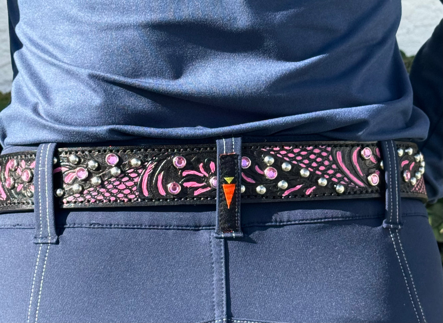 Fairytail Leather Pink and Black Embellished Belt