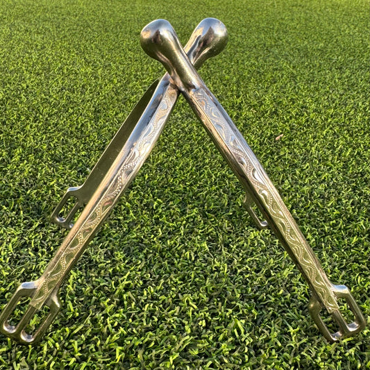 Ladies 1" Engraved Sterling Silver Humane English Spurs