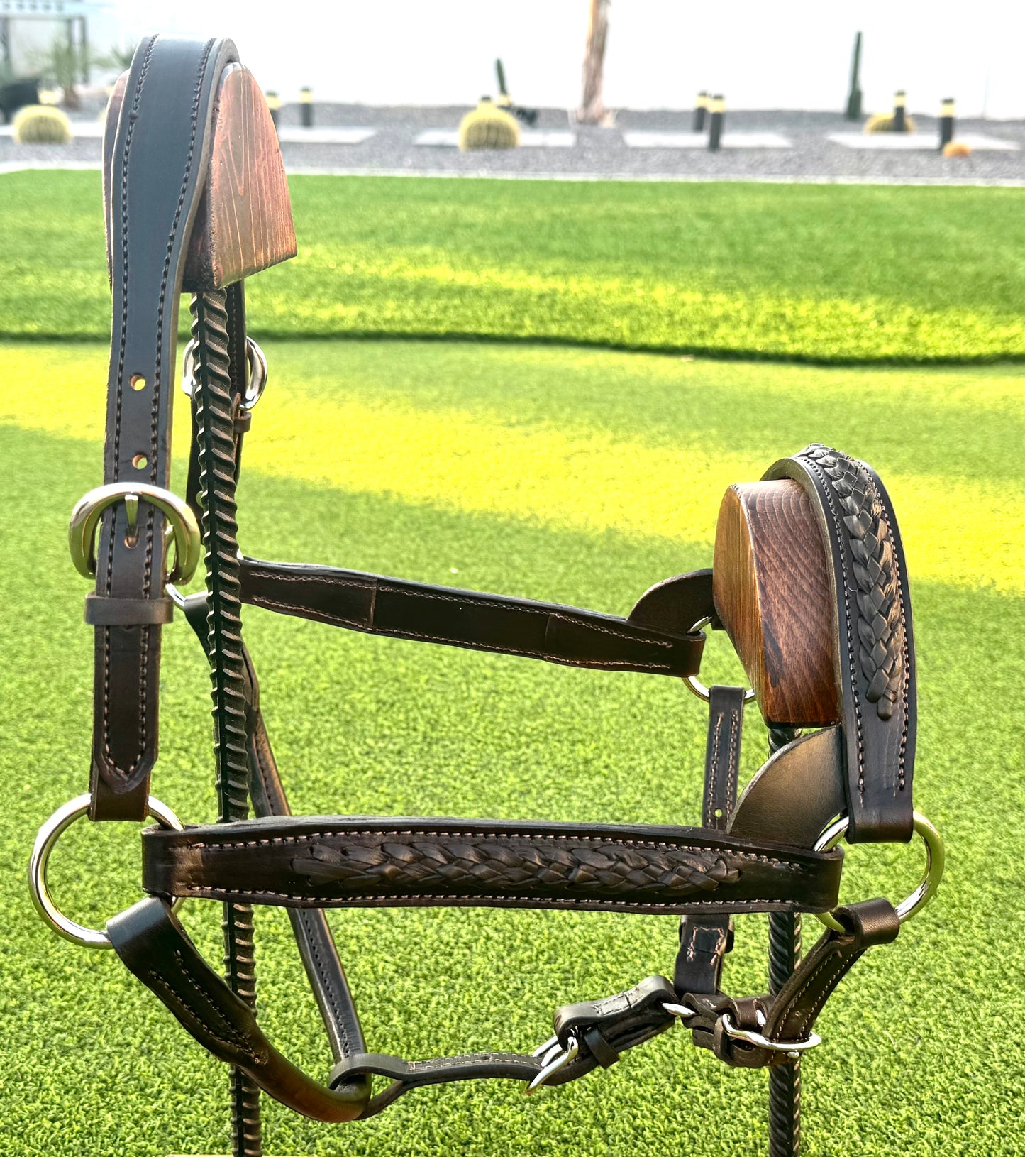 Fairytail Leather Havana Braided English Show Halter - SPECIAL ORDER, ALLOW 4 WEEKS