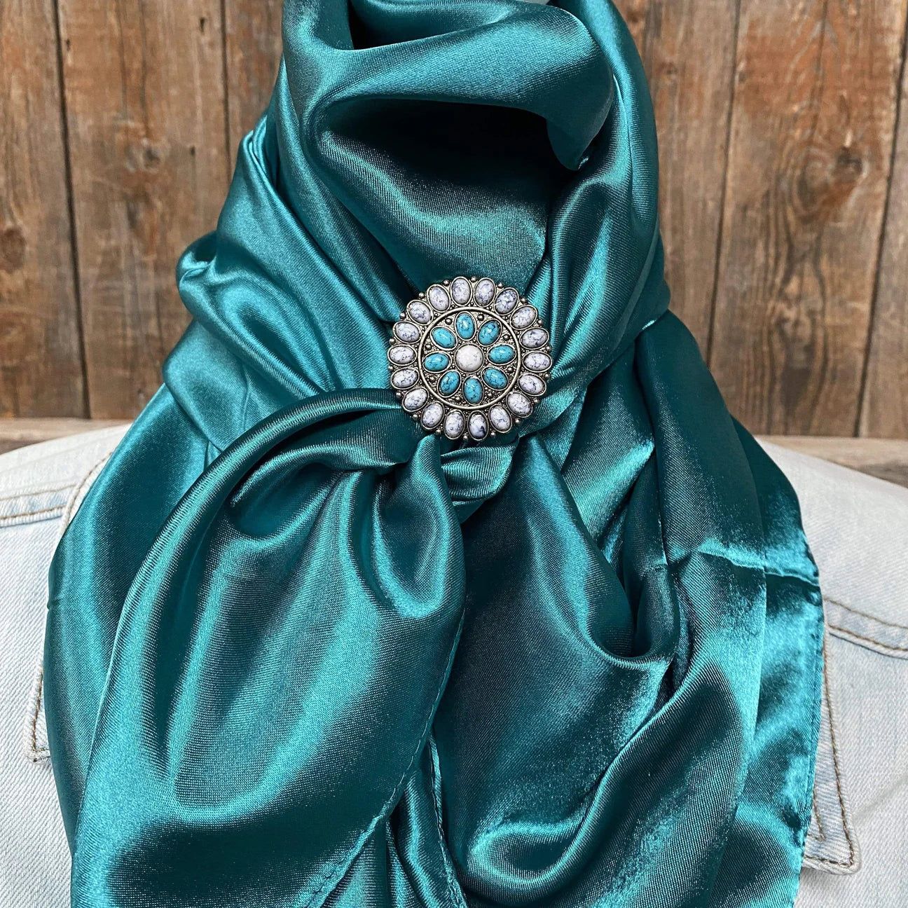 35X35" Solid Teal Wild Rag / Scarf