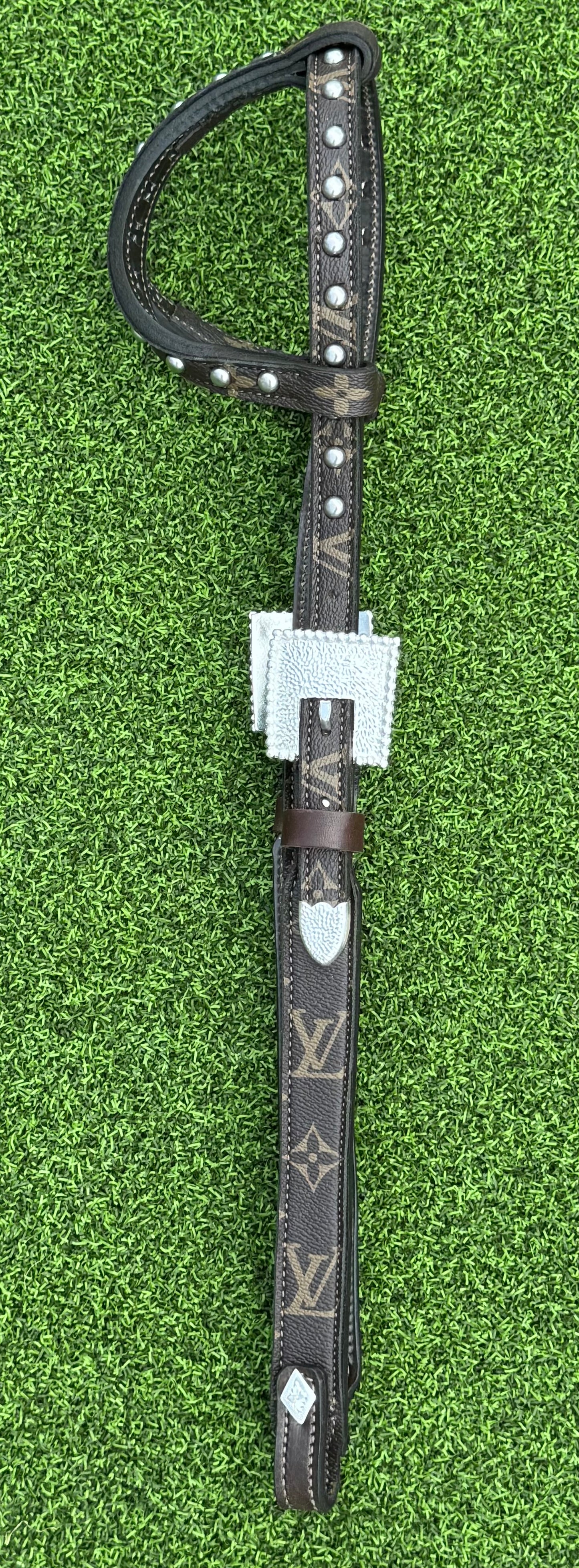 Fairytail Leather Co Brown Designer Headstall, German Silver